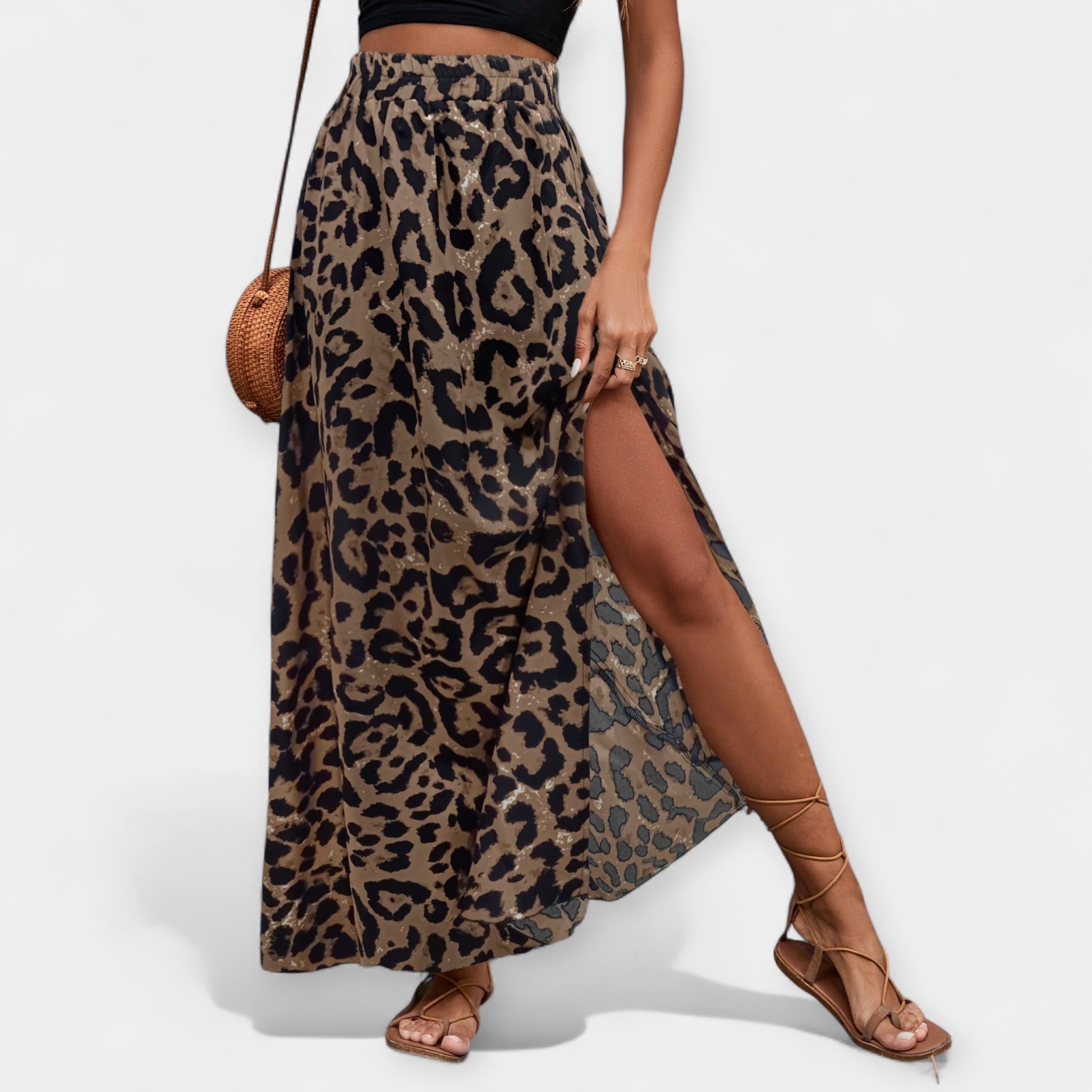 Isadora | Fustă midi cu model leopard Isadora