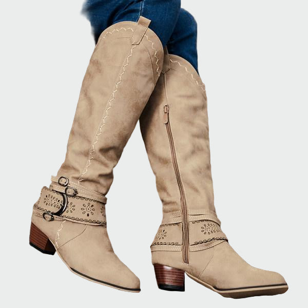 Veselka | Cizme cowboy clasice din piele în stil retro Veselka
