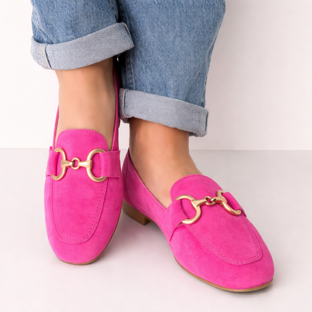 Mae | Mocasini eleganți cu detaliu auriu