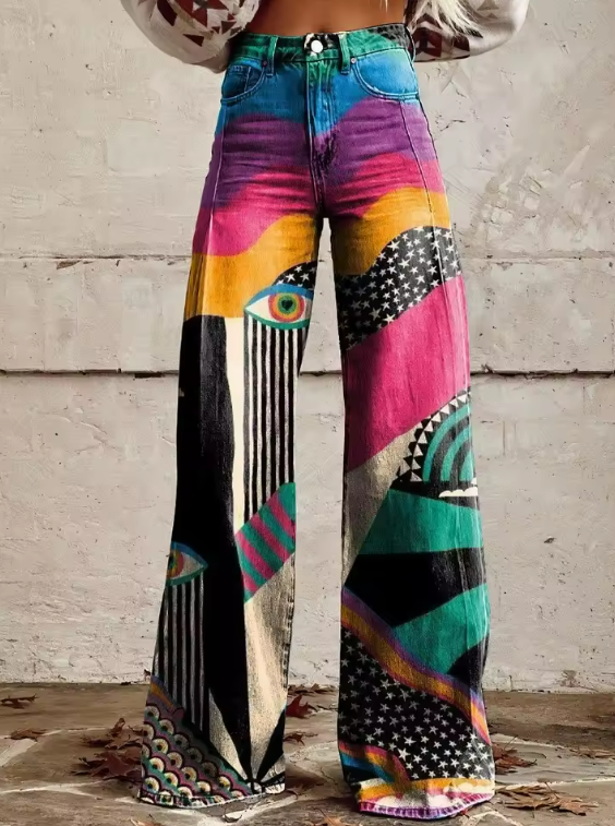 Talia - Laia Püksid Boho Chic | Pantaloni largi Boho Chic Talia