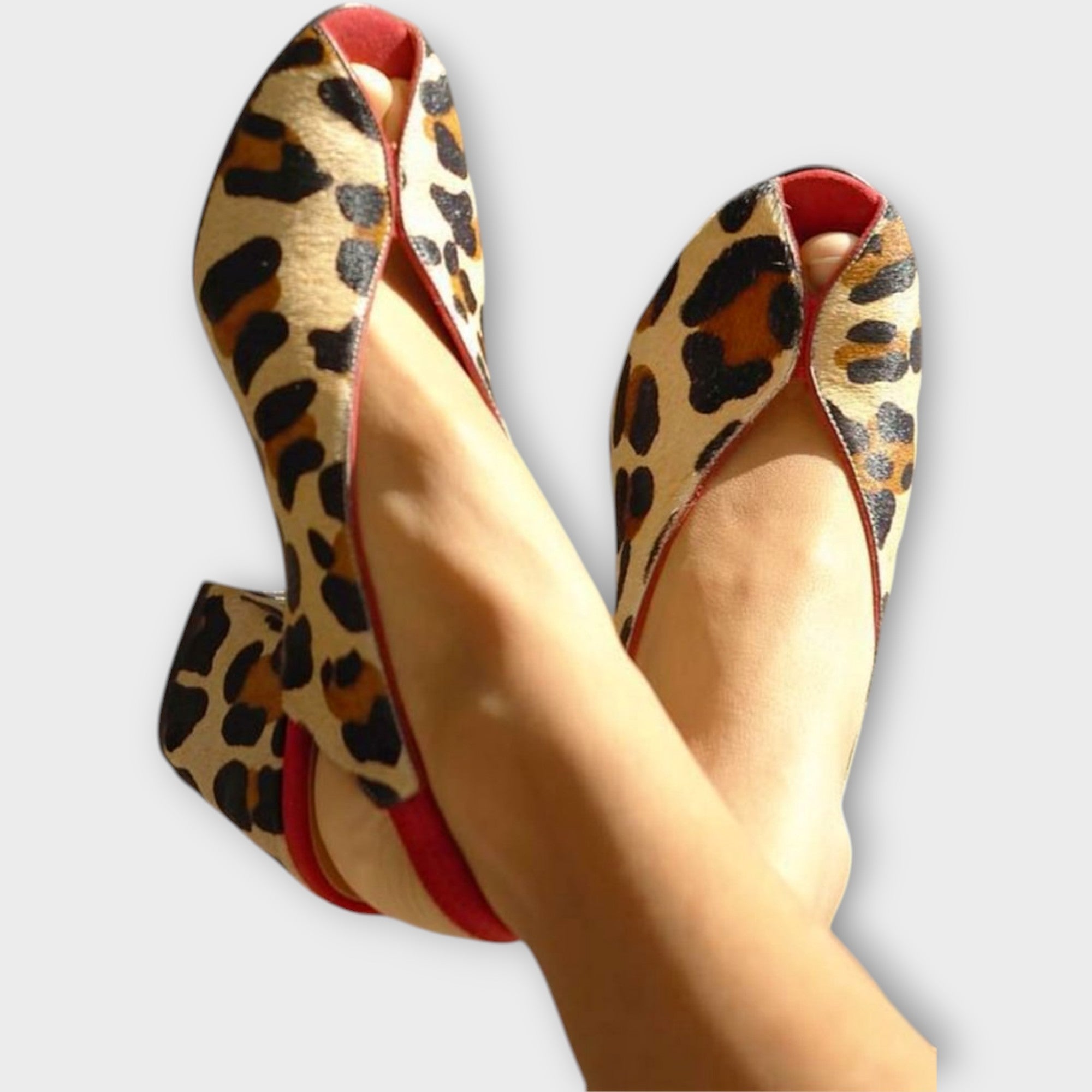 Valeria | Sandale cu toc și model leopard Valeria