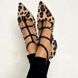 Bridget | Balerini cu toc și barete, print leopard