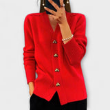 Marij | Pulover feminin cu decolteu V în stil vintage Marij