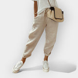 Helga | Pantaloni casual din in stilați Helga