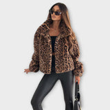 Leonor | Palton cu model leopard Leonor