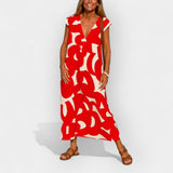 Peeteriina | Rochie ușoară, cu decolteu în V și print modern