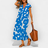 Peeteriina | Rochie ușoară, cu decolteu în V și print modern