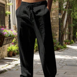 Mathis | Pantalon ușor de in cu lanț Mathis