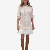 Zoe | Knitted dress, with braided texture, warm and feminine
