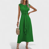 Emília | Rochie maxi, fără mâneci, cu decolteu rotund