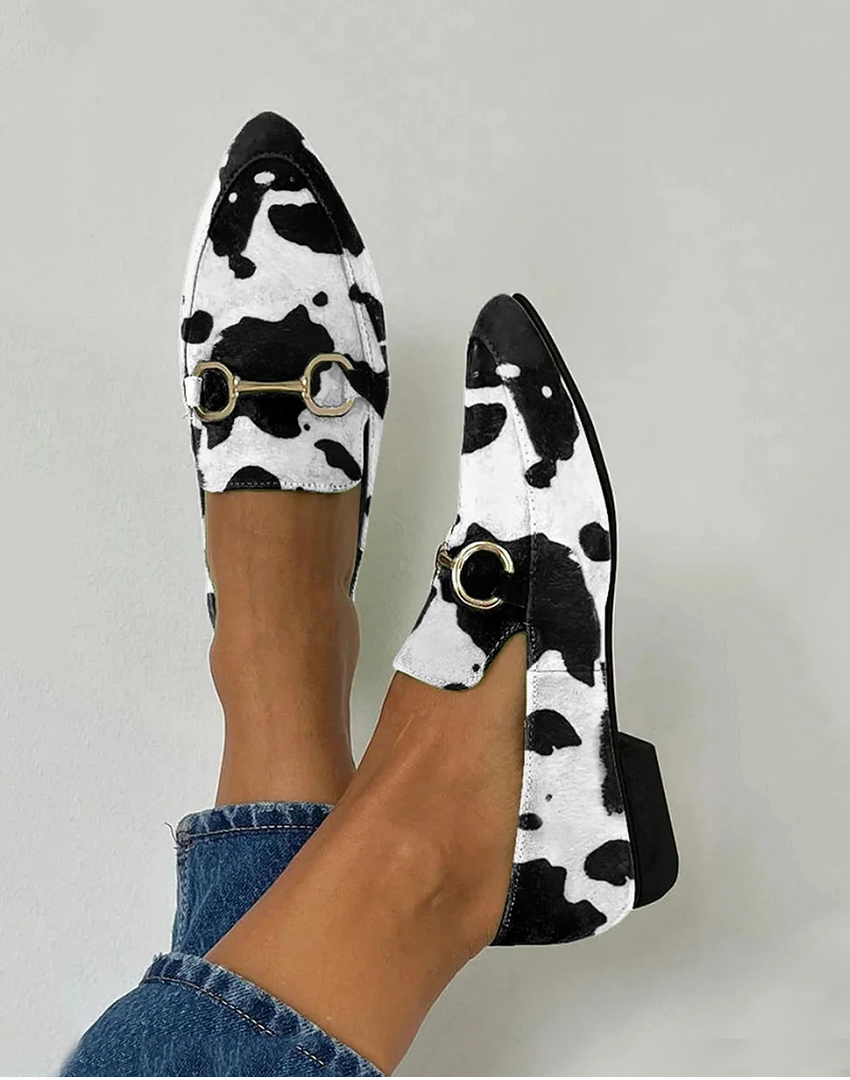 Diana | Mocasini cu print și cataramă