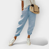 Helga | Pantaloni casual din in stilați Helga