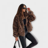 Leonor | Palton cu model leopard Leonor