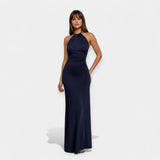 Filipa | Rochie maxi, cu fundă la gât, senzuală și elegantă