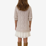 Zoe | Knitted dress, with braided texture, warm and feminine