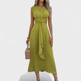 Emília | Rochie maxi, fără mâneci, cu decolteu rotund