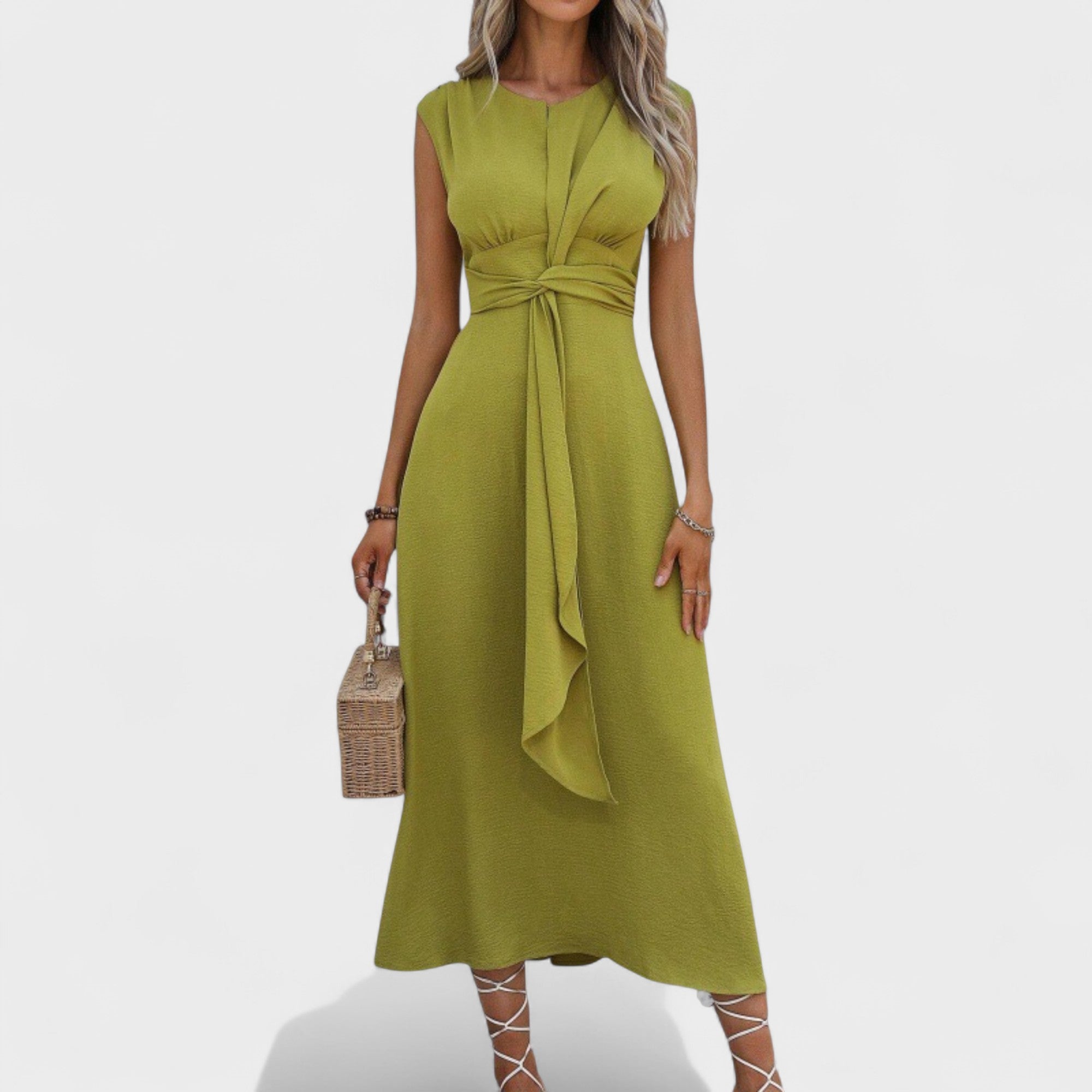 Emília | Rochie maxi, fără mâneci, cu decolteu rotund