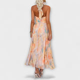 Karla | Rochie maxi acuarelă, romantică și artistică