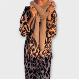 Emília | Rochie de zi, cu print leopard și decolteu în V