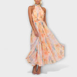 Karla | Rochie maxi acuarelă, romantică și artistică