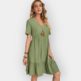 Bianca | Rochie midi, cu decolteu în V și siluetă elegantă