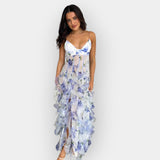 Emilia | Maxi dress with ruffles and vibrant floral print