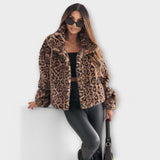 Leonor | Palton cu model leopard Leonor