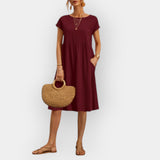 Alessia | Rochie midi, cu linii curate și stil de vară atemporal