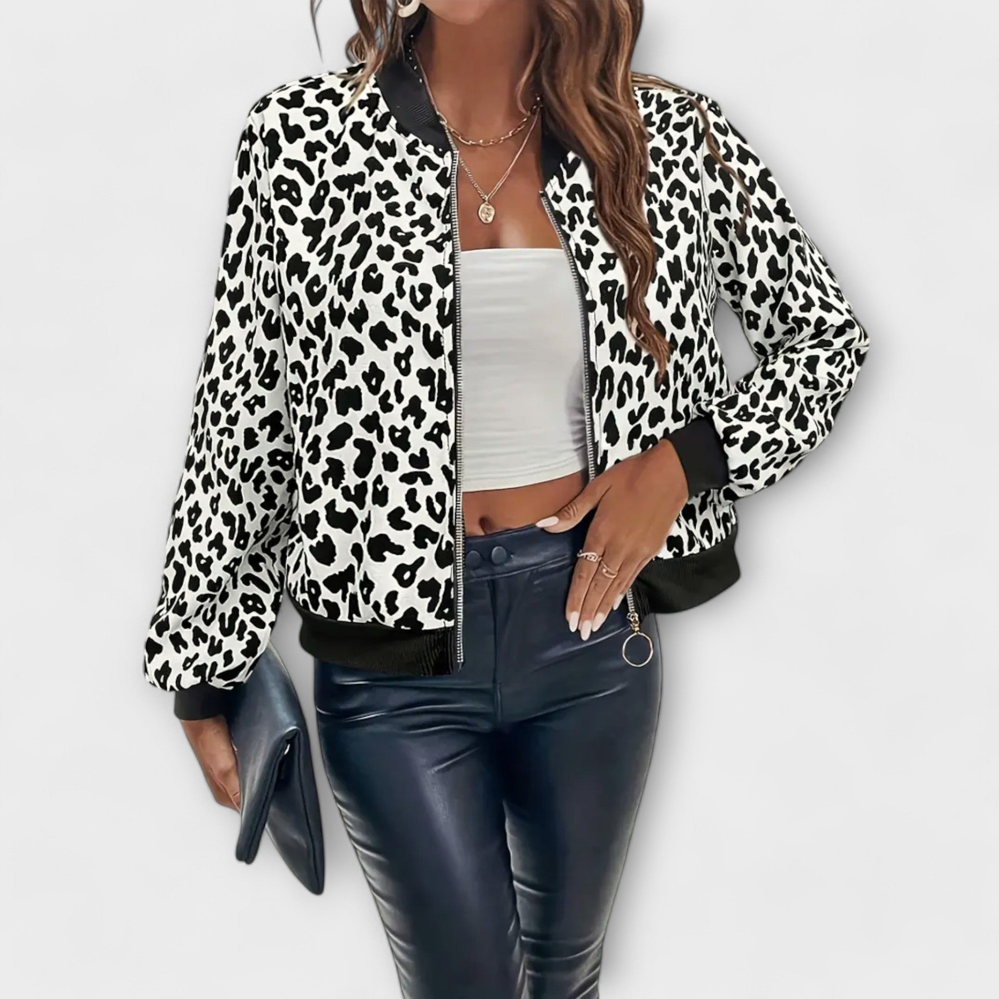 Raquel | Jachetă elegantă cu model leopard Raquel