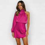 Alina | Asymmetric satin dress, for unforgettable evenings