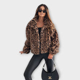 Leonor | Palton cu model leopard Leonor