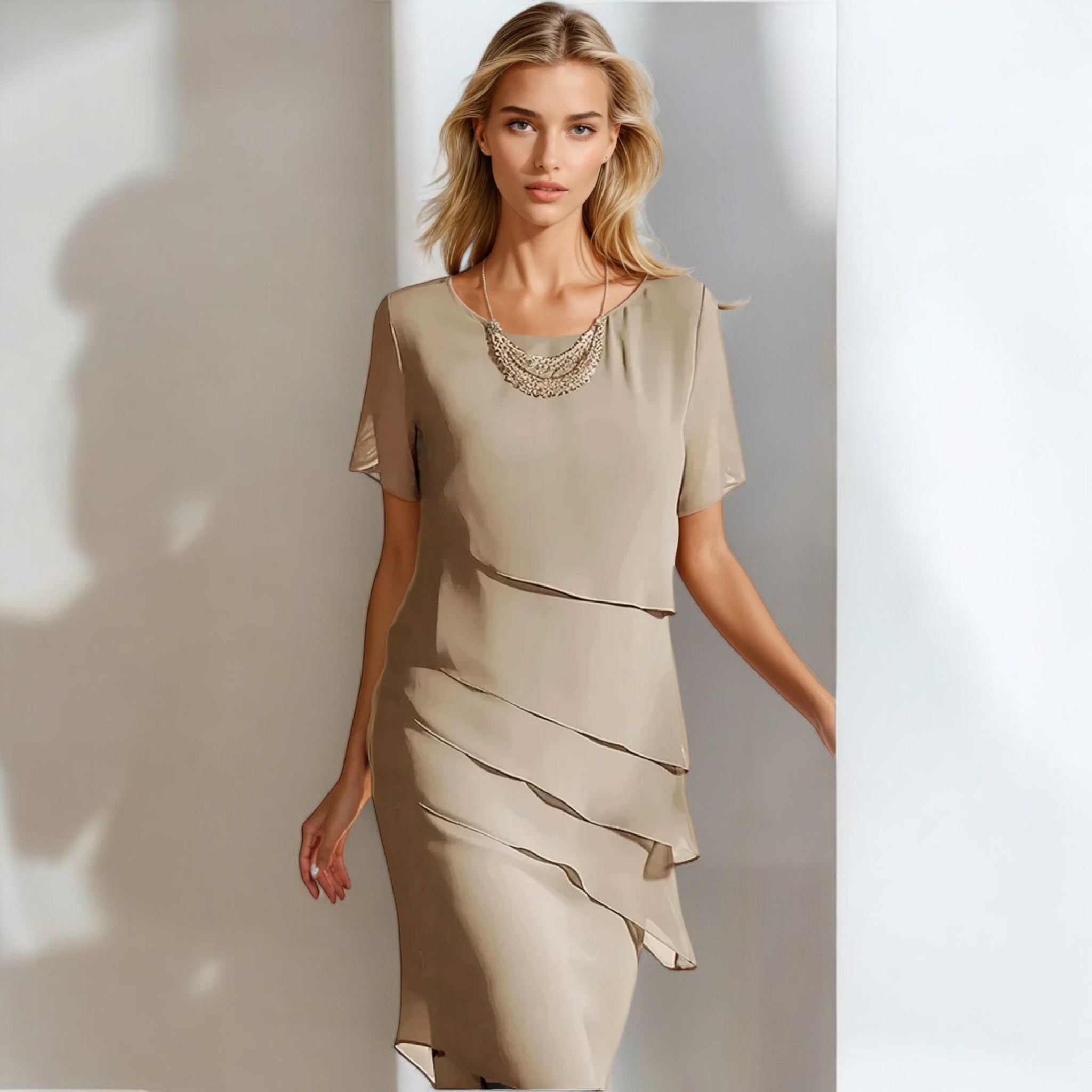 Brielle | Rochie elegantă din șifon, ușoară și rafinată
