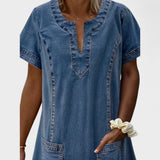 Julia | Rochie din denim moale, stil casual chic