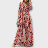 Irina | Graceful and colorful floral print maxi dress
