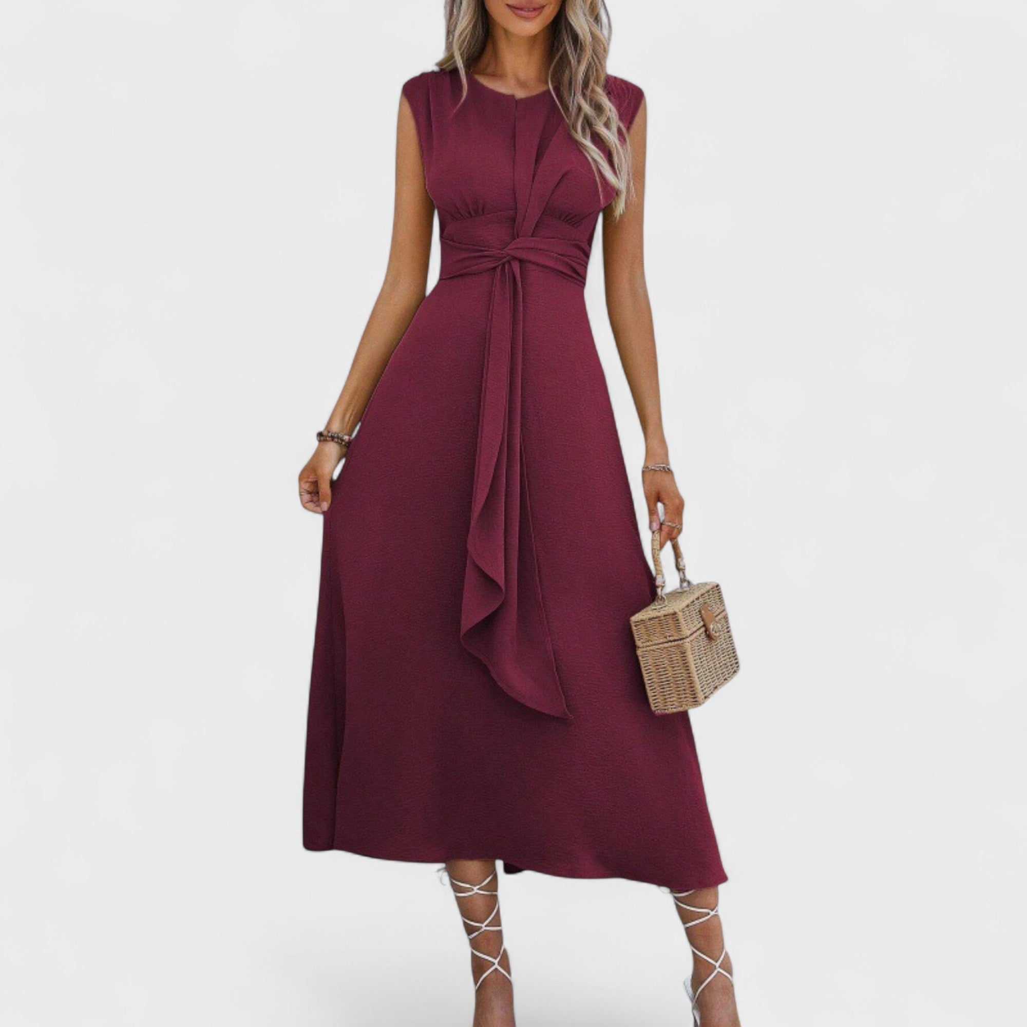 Emília | Rochie maxi, fără mâneci, cu decolteu rotund