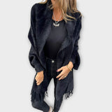 Maris | Cardigan tricotat wrap cu franjuri Maris
