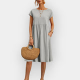 Alessia | Rochie midi, cu linii curate și stil de vară atemporal