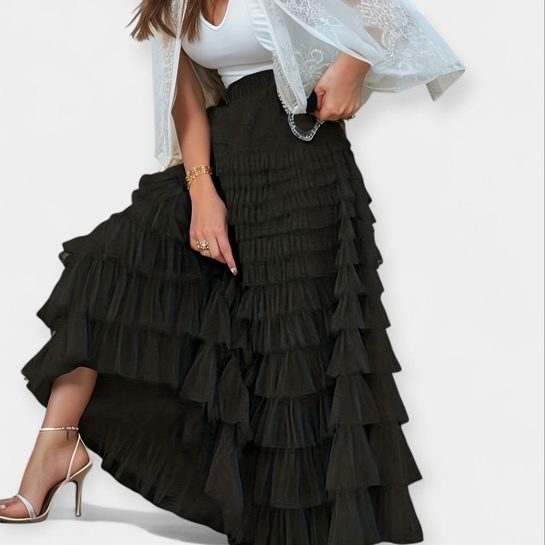Gabriela | Fustă elegantă cu detalii din tulle Gabriela