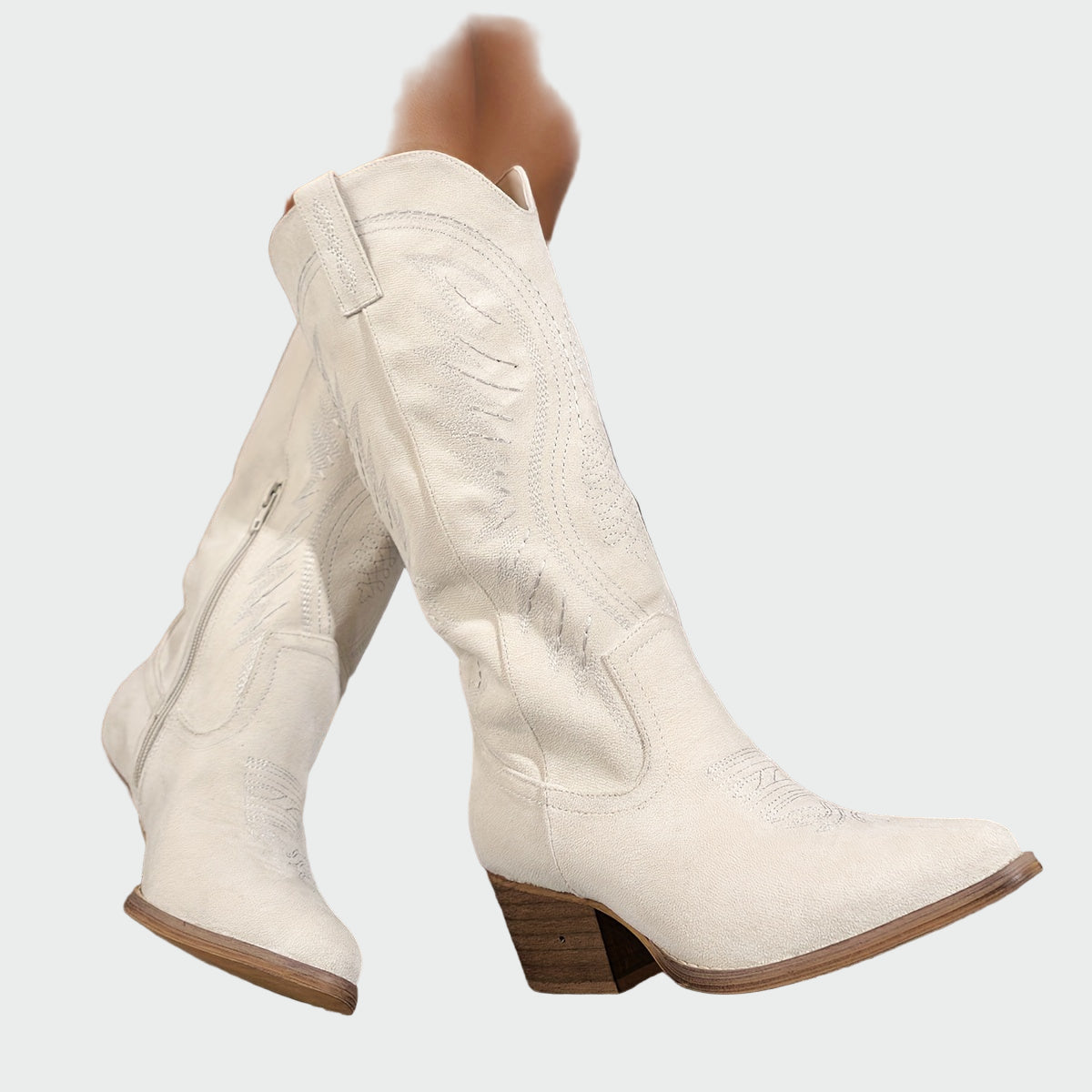 Neža | Cizme cowboy ornate cu perle și broderii elegante Neža