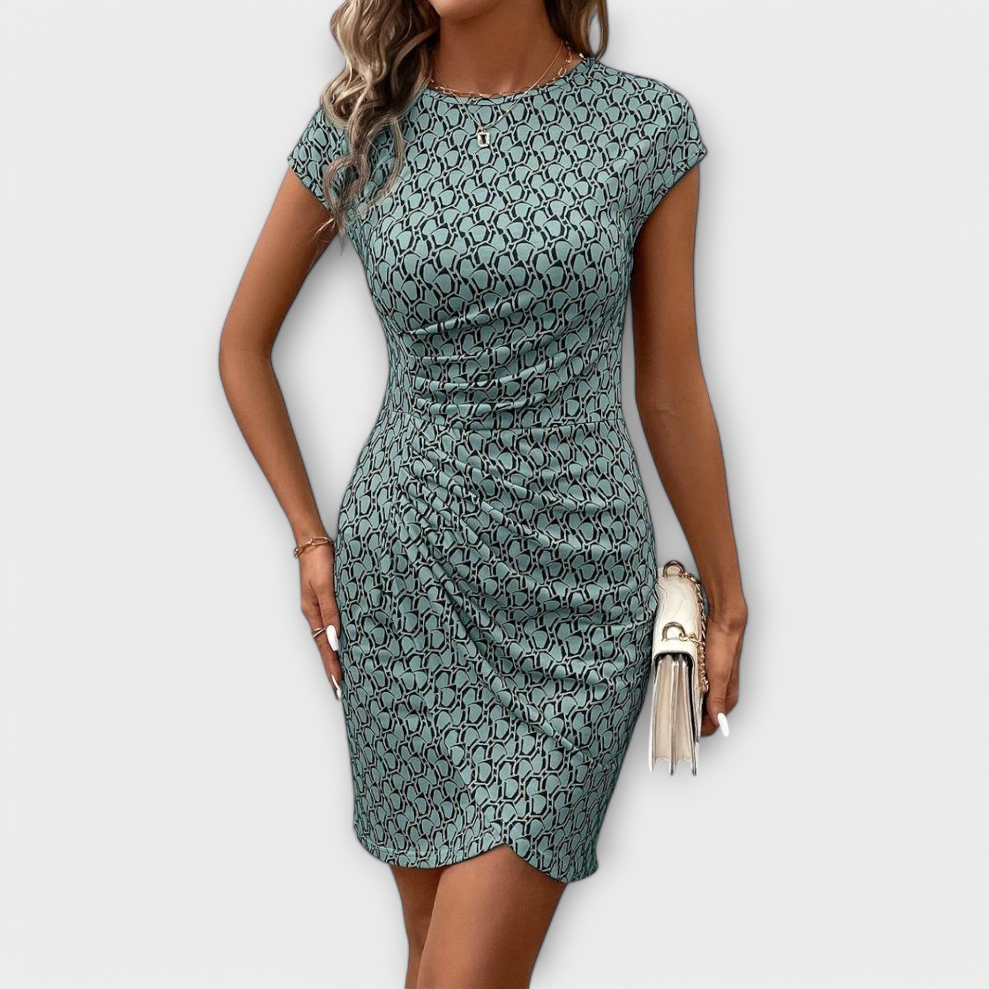 Patrícia | Rochie lalea cu mânecă scurtă, elegantă și feminină