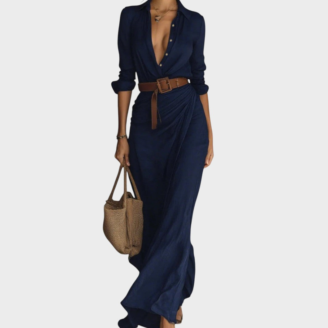 Júlia | Rochie maxi, cu mânecă lungă