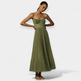Céline | Rochie midi plisată din tulle, romantică și grațioasă
