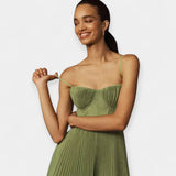 Céline | Rochie midi plisată din tulle, romantică și grațioasă