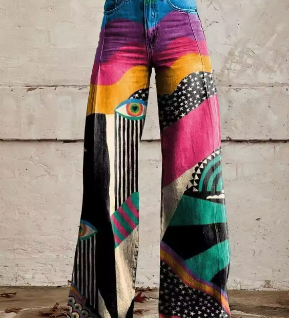 Talia - Laia Püksid Boho Chic | Pantaloni largi Boho Chic Talia