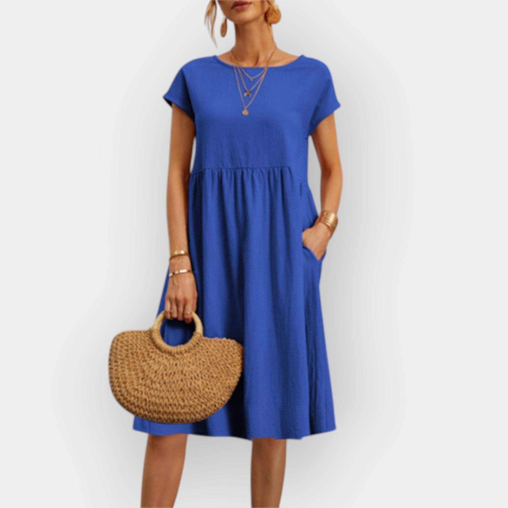 Alessia | Rochie midi, cu linii curate și stil de vară atemporal