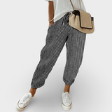 Helga | Pantaloni casual din in stilați Helga