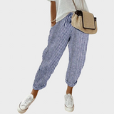 Helga | Pantaloni casual din in stilați Helga