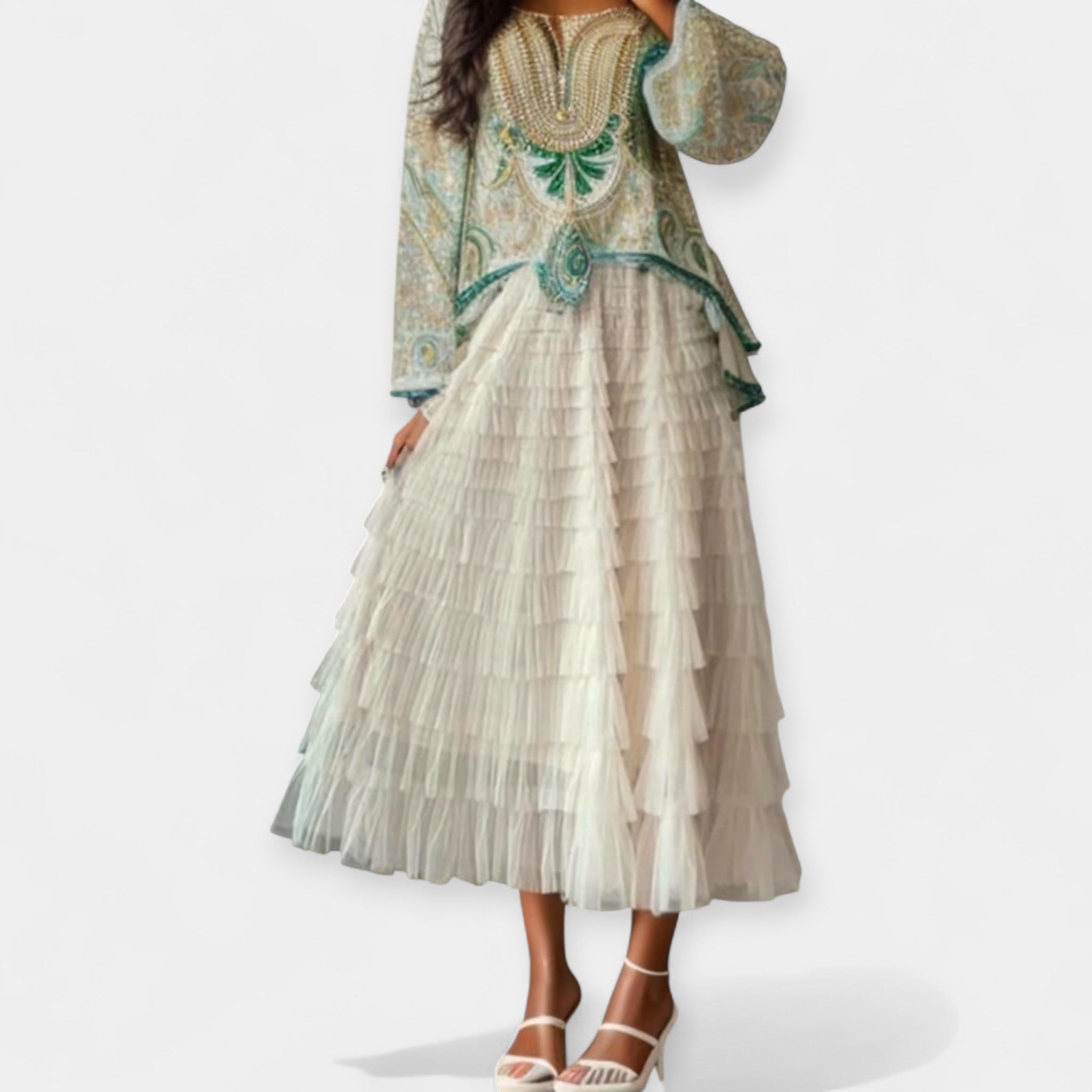 Gabriela | Fustă elegantă cu detalii din tulle Gabriela