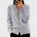 Marij | Pulover feminin cu decolteu V în stil vintage Marij