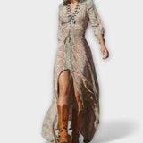 Yolanda | Rochie maxi boho, casual, cu bretele ajustabile